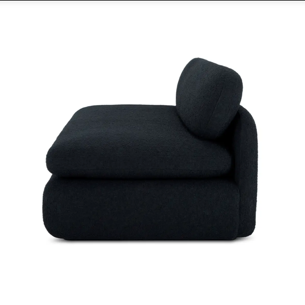 Black boucle sofa