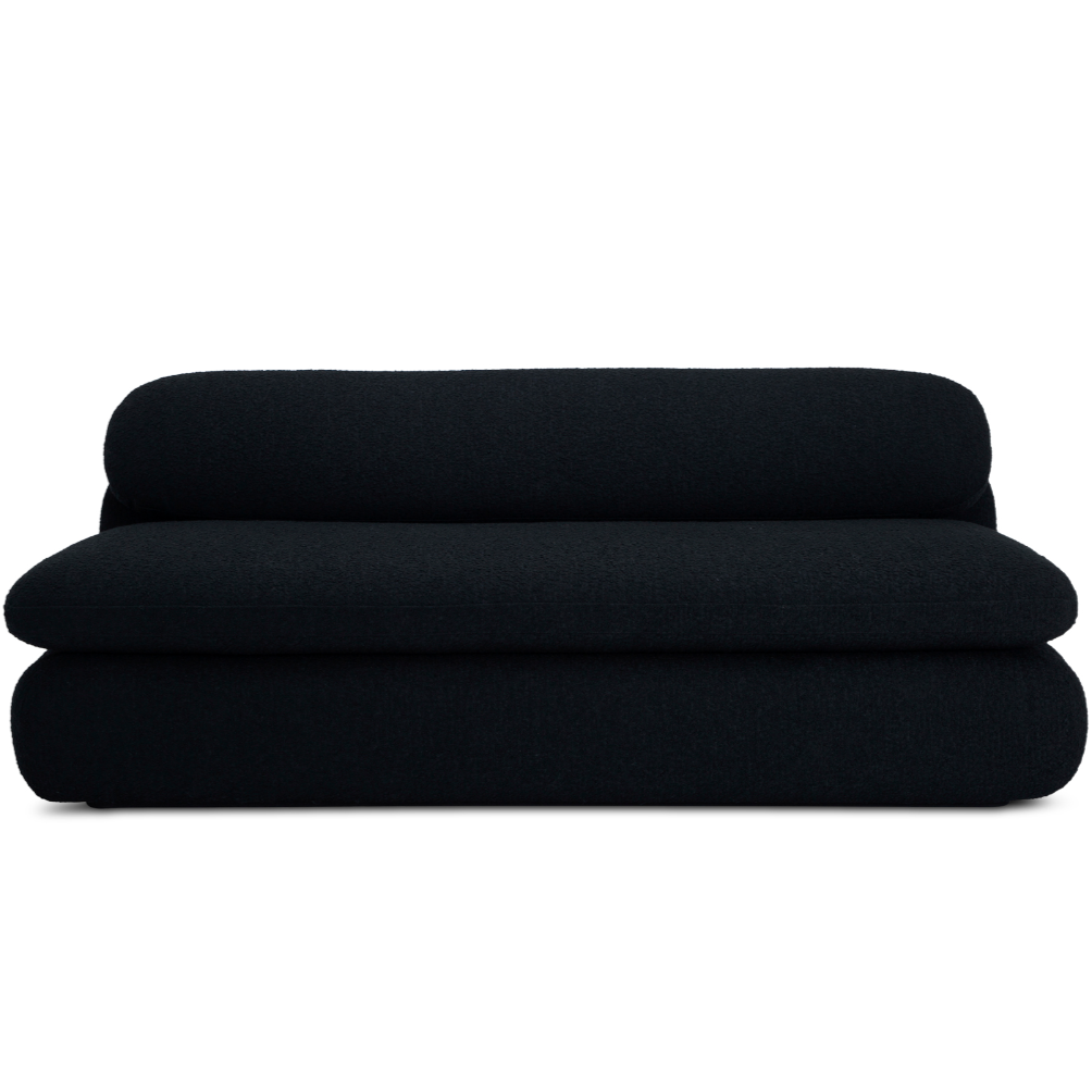 Black boucle sofa