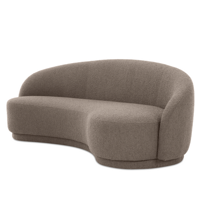 brown boucle sofa