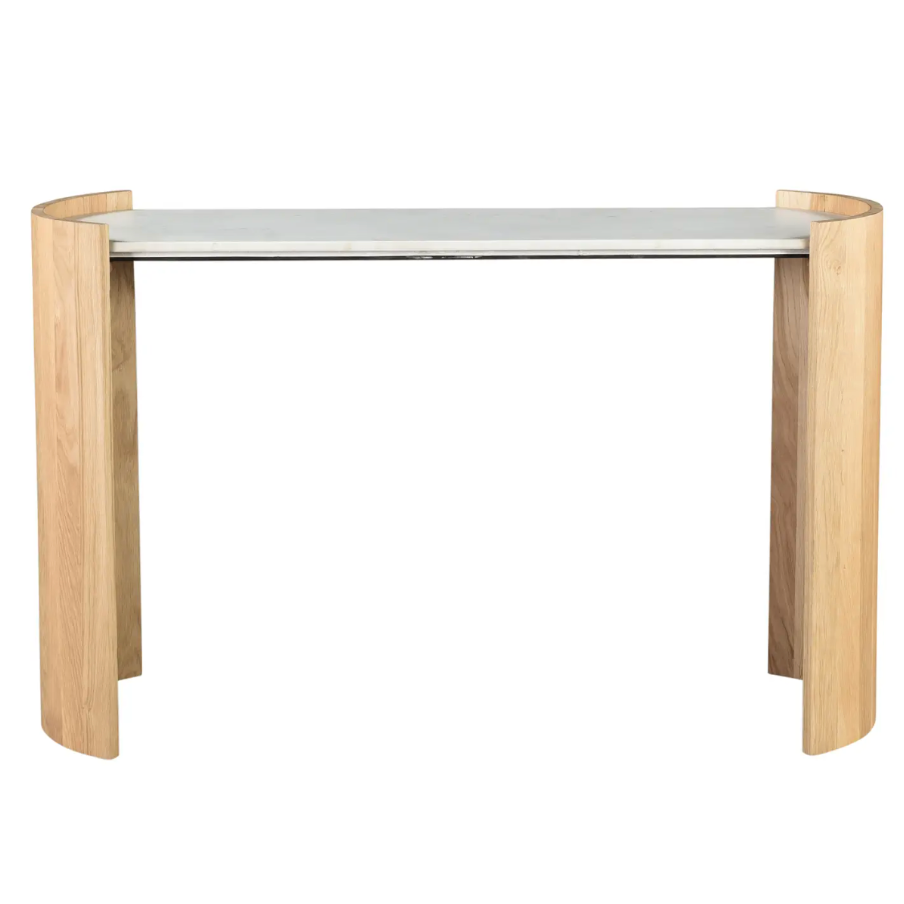 marble and oak console table