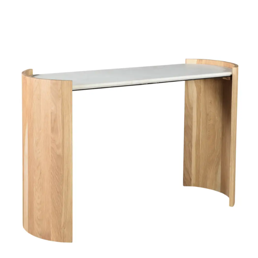 marble and oak console table