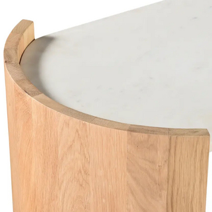 marble and oak console table