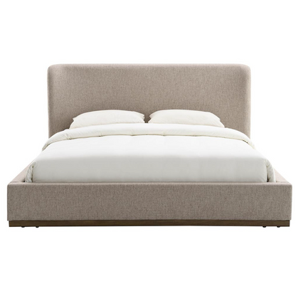 upholstered taupe bed