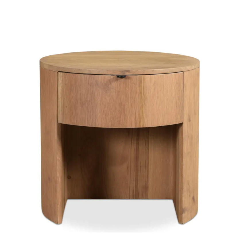 solid oak nightstand with drawers