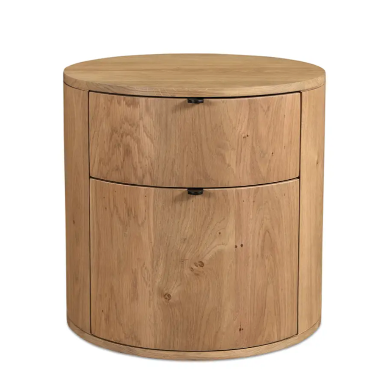 solid oak nightstand with drawers