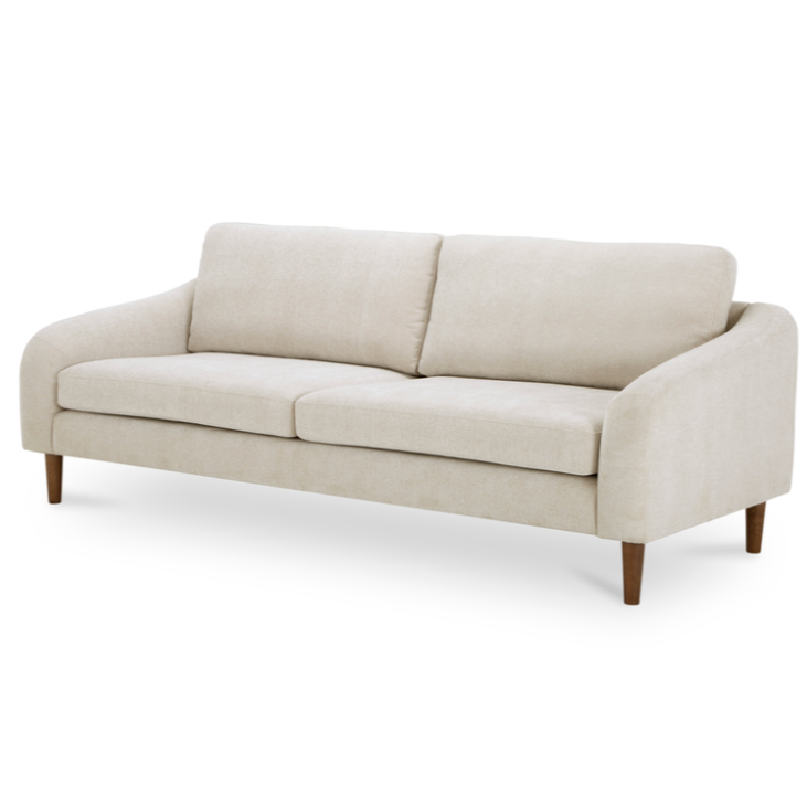  Beige velvet sofa