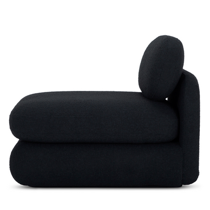 black boucle accent chair