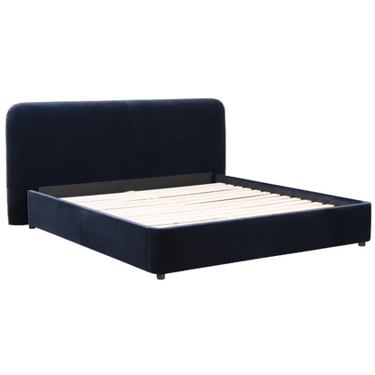 blue velvet king bed