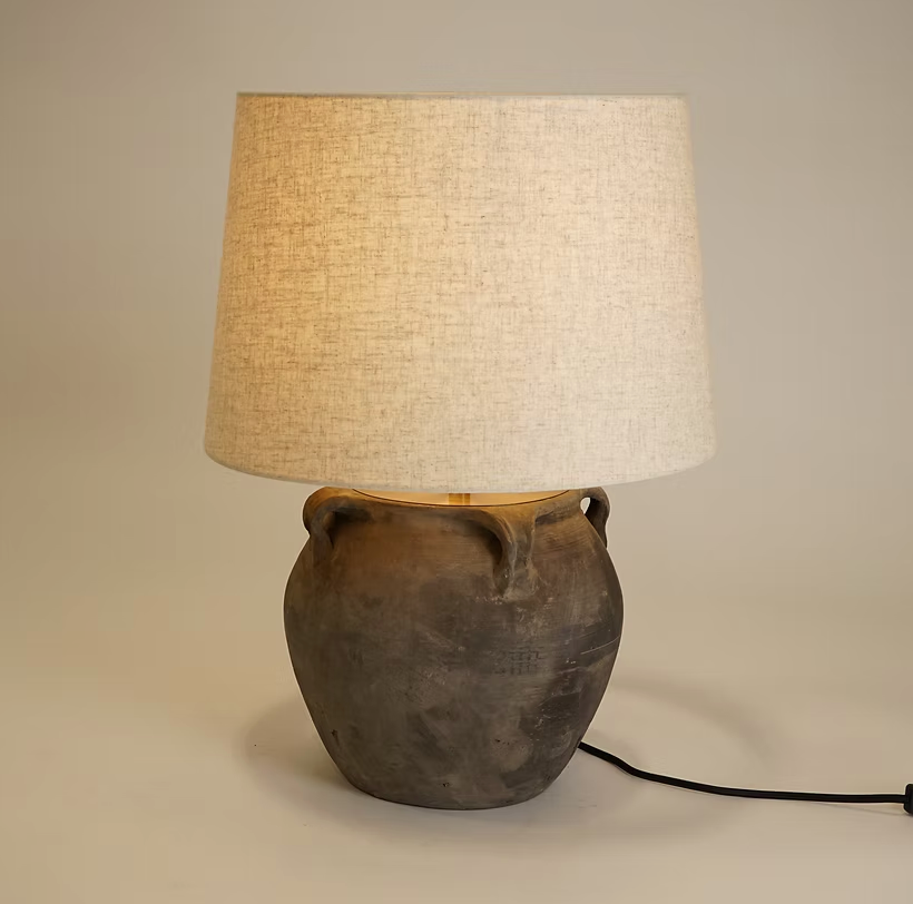 Louis IV Vintage Pot Lamp - Drum Shade