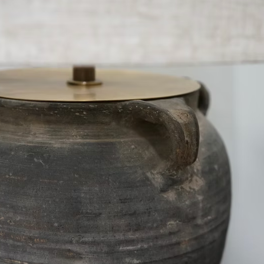 Louis IV Vintage Pot Lamp - Drum Shade