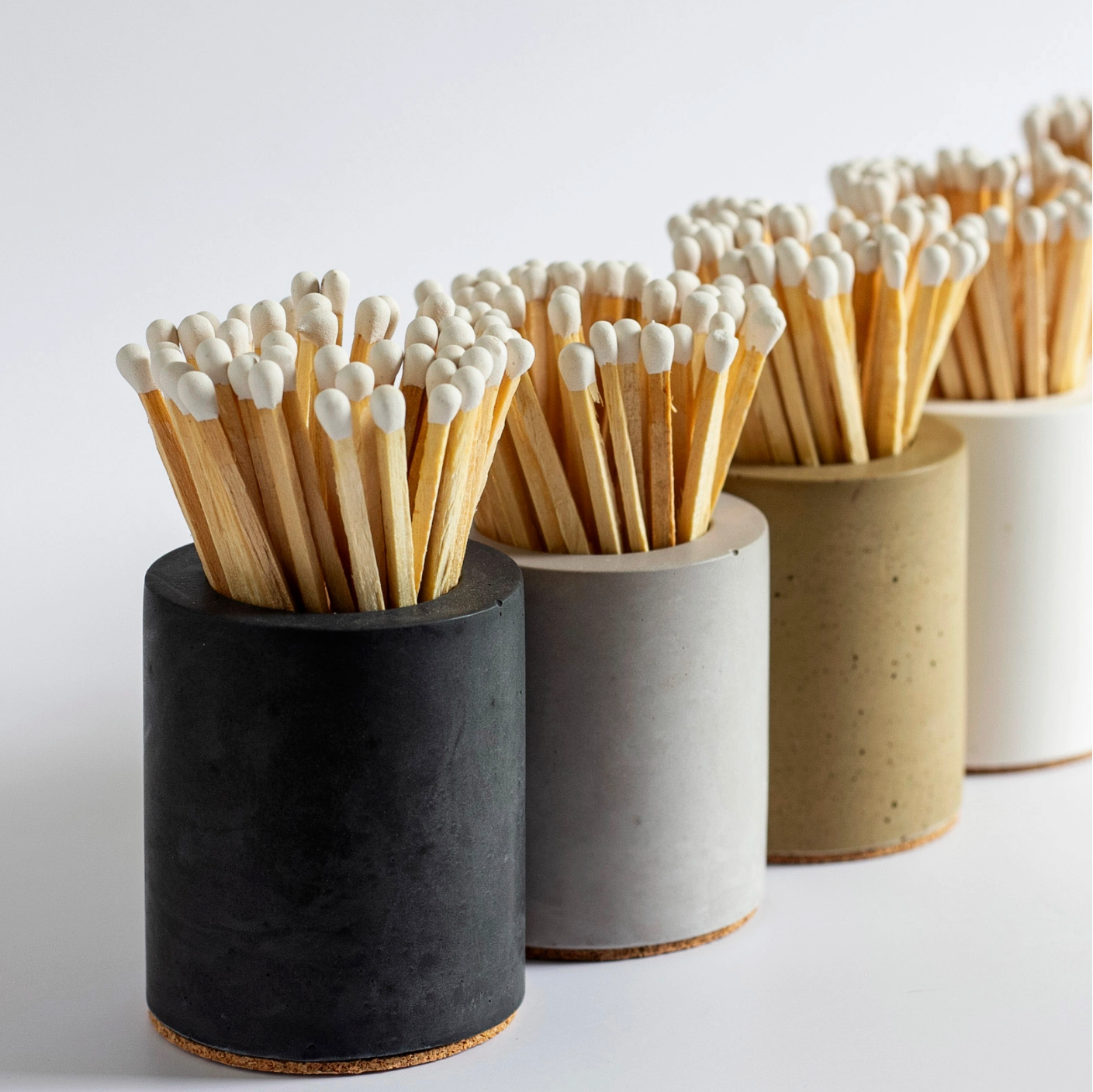 Cylinder Match Holder - White Matches