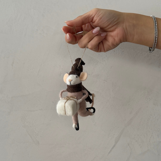 Skating Sidney Mouse Holiday Ornament