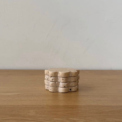 Travertine Scallop Coasters, Set of 4