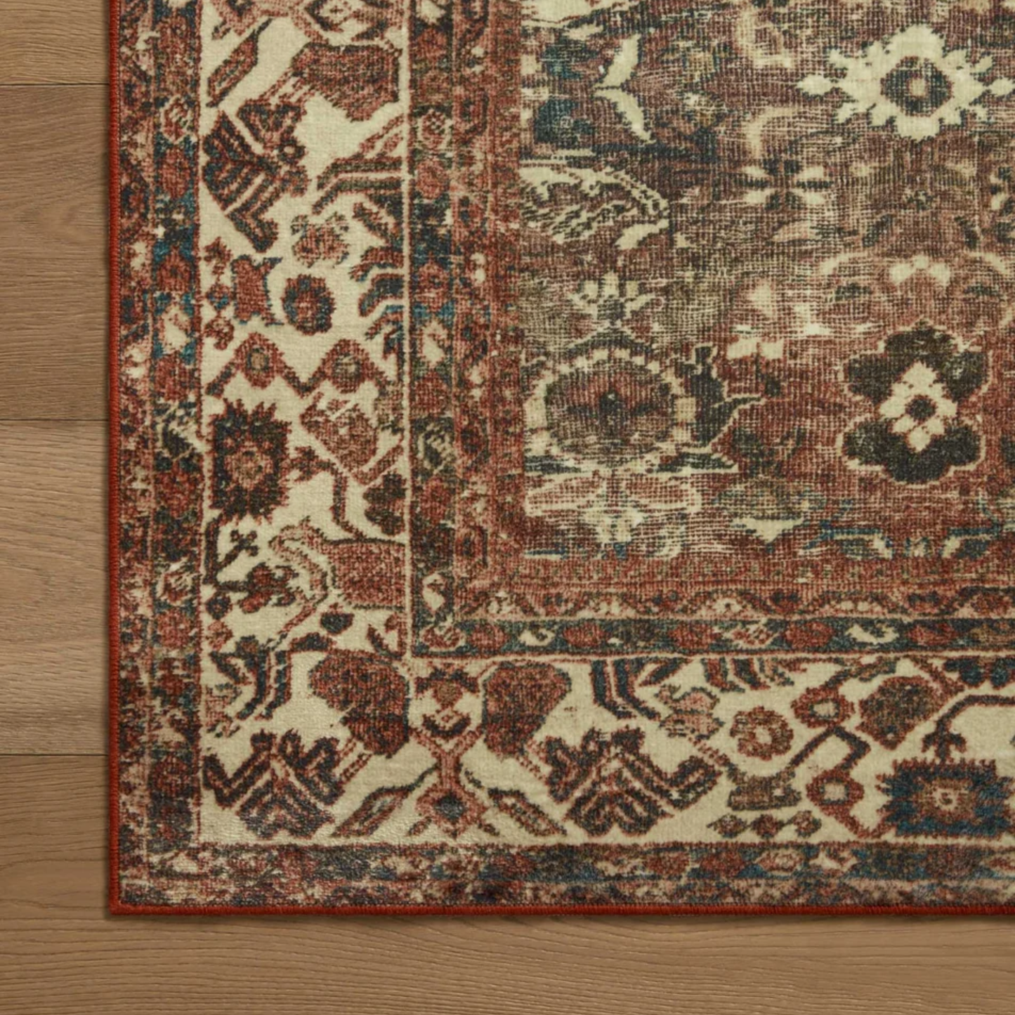 Banks Machine Washable Runner - Brick Ivory