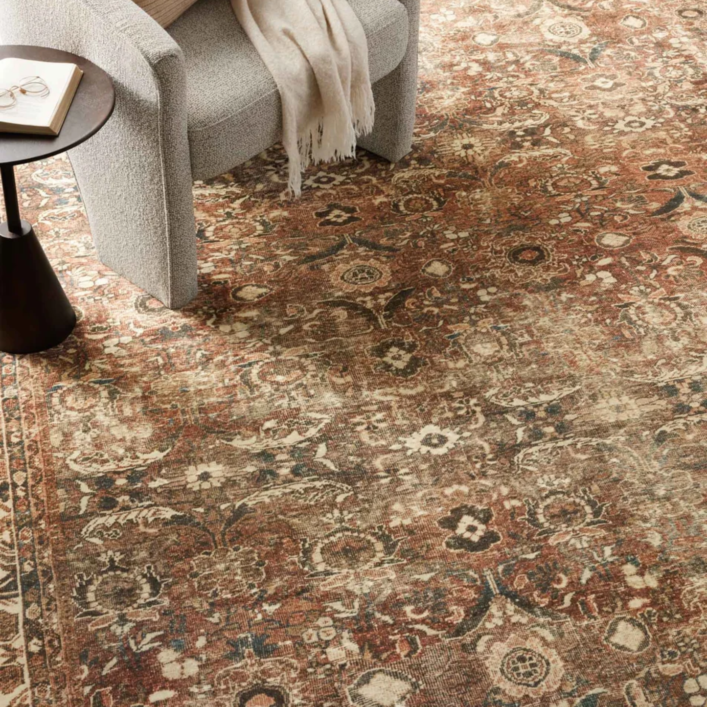 Banks Machine Washable Runner - Brick Ivory