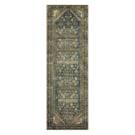 Banks Machine Washable Runner - Denim Clay