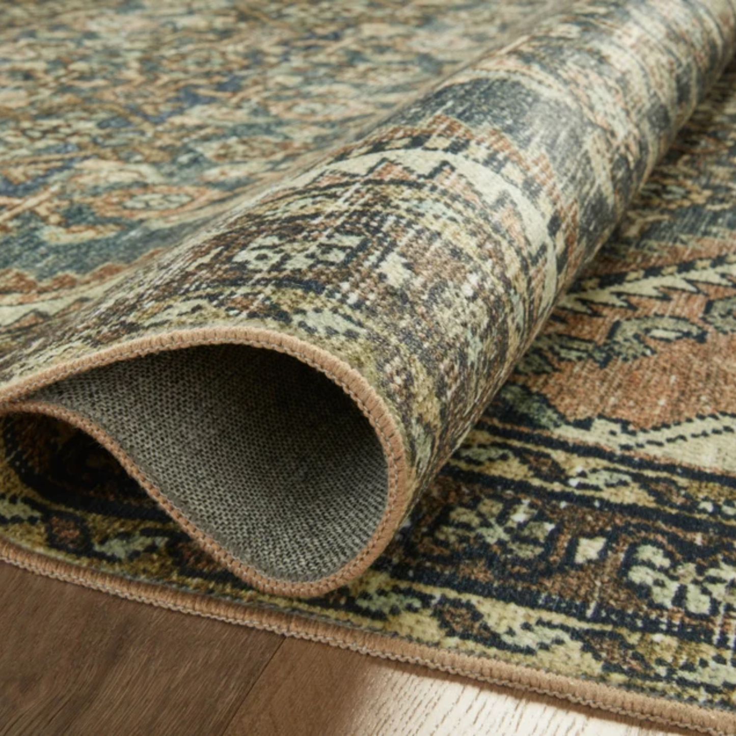 Banks Machine Washable Runner - Denim Clay