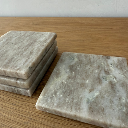 Galaxy Marble Square Coasters - Set of 4