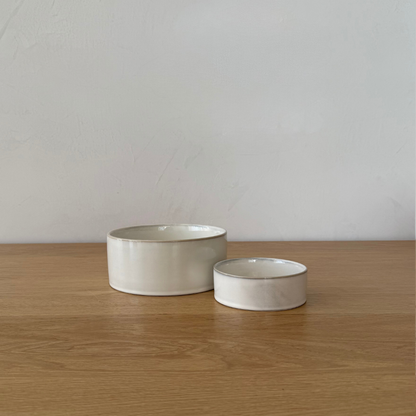 White Pottery Pet Bowl