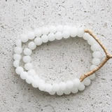 Boho Recycled Glass Beads - White