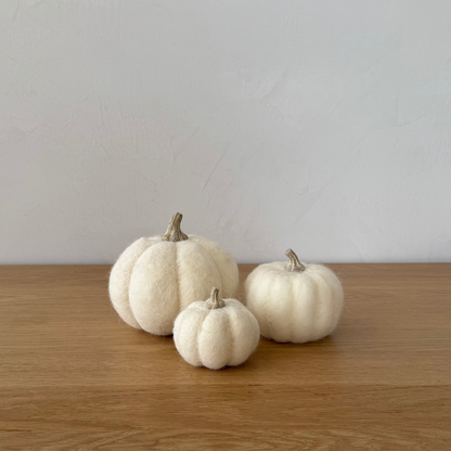 White Felt Pumpkin