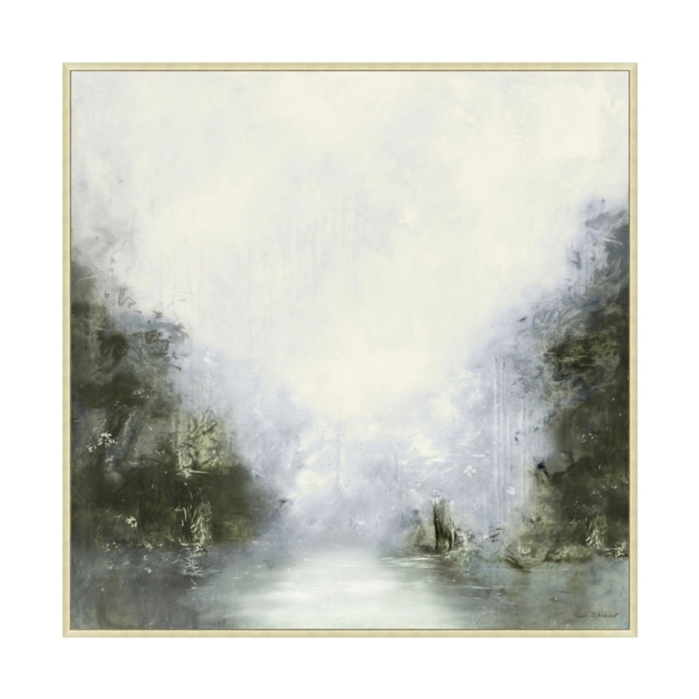 Foggy Rivers Edge Canvas Art