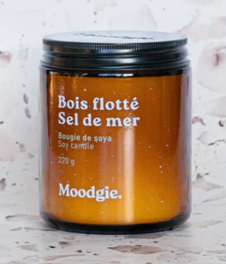 Bougie-Bois flotté &amp; Sel Marin-220g