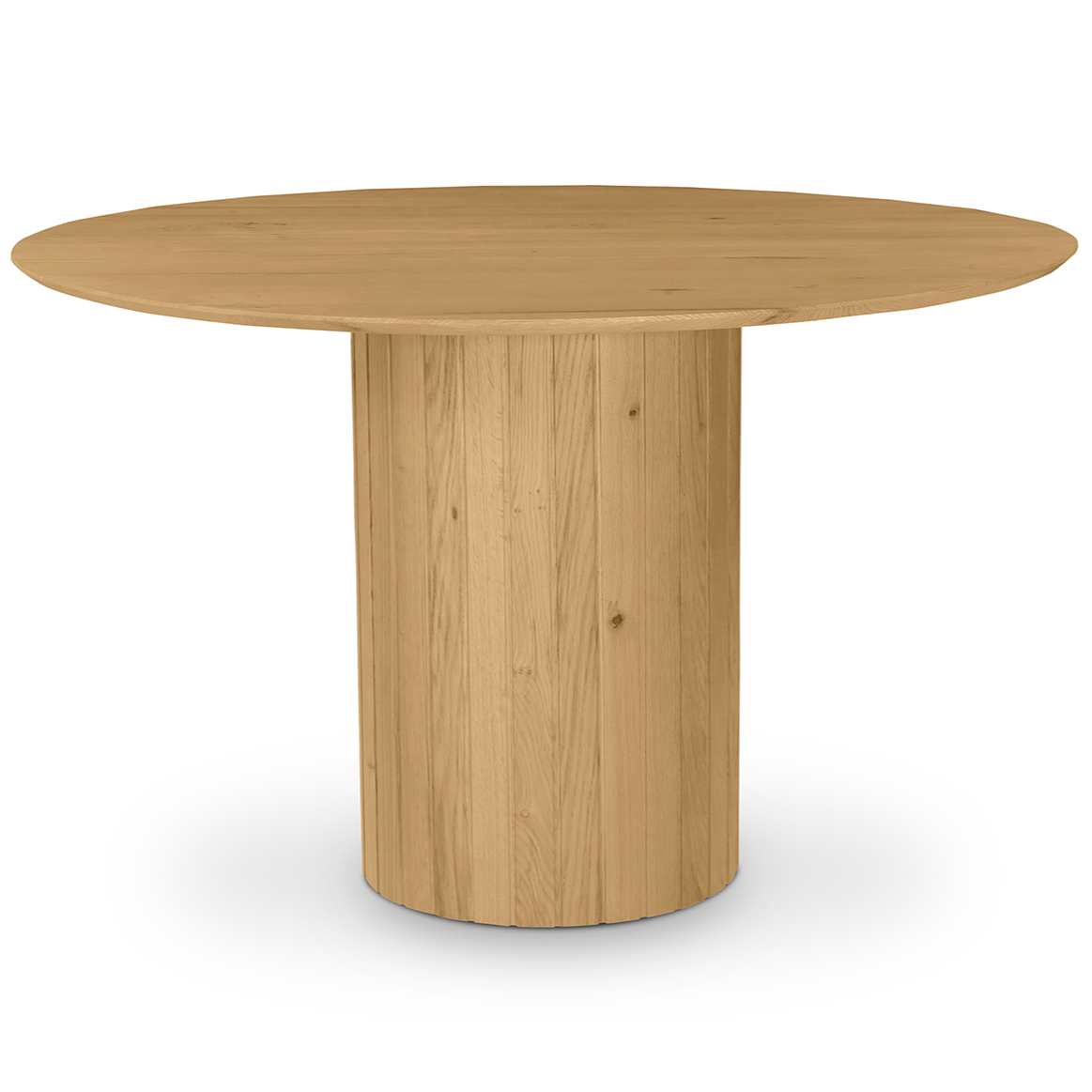 Round Solid Natural Oak Dinning Table