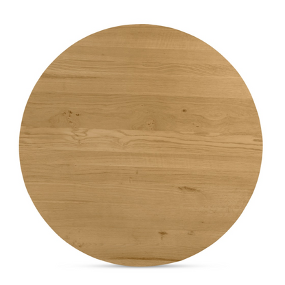 Round Solid Natural Oak Dinning Table