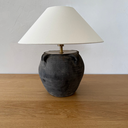 Louis IV Vintage Pot Lamp - Drum Shade