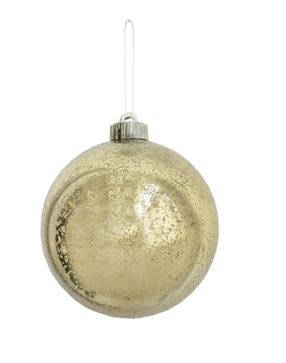 Round Mercury Glass Ornament Gold Finish