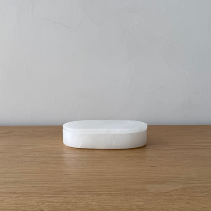 Alabaster Oval Display Box