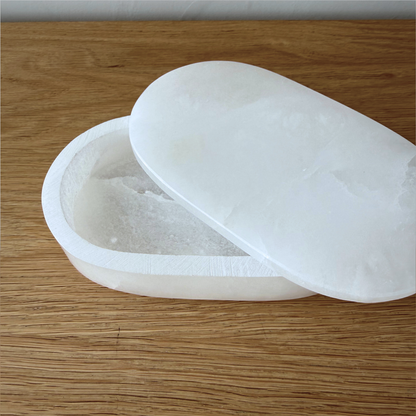 Alabaster Oval Display Box