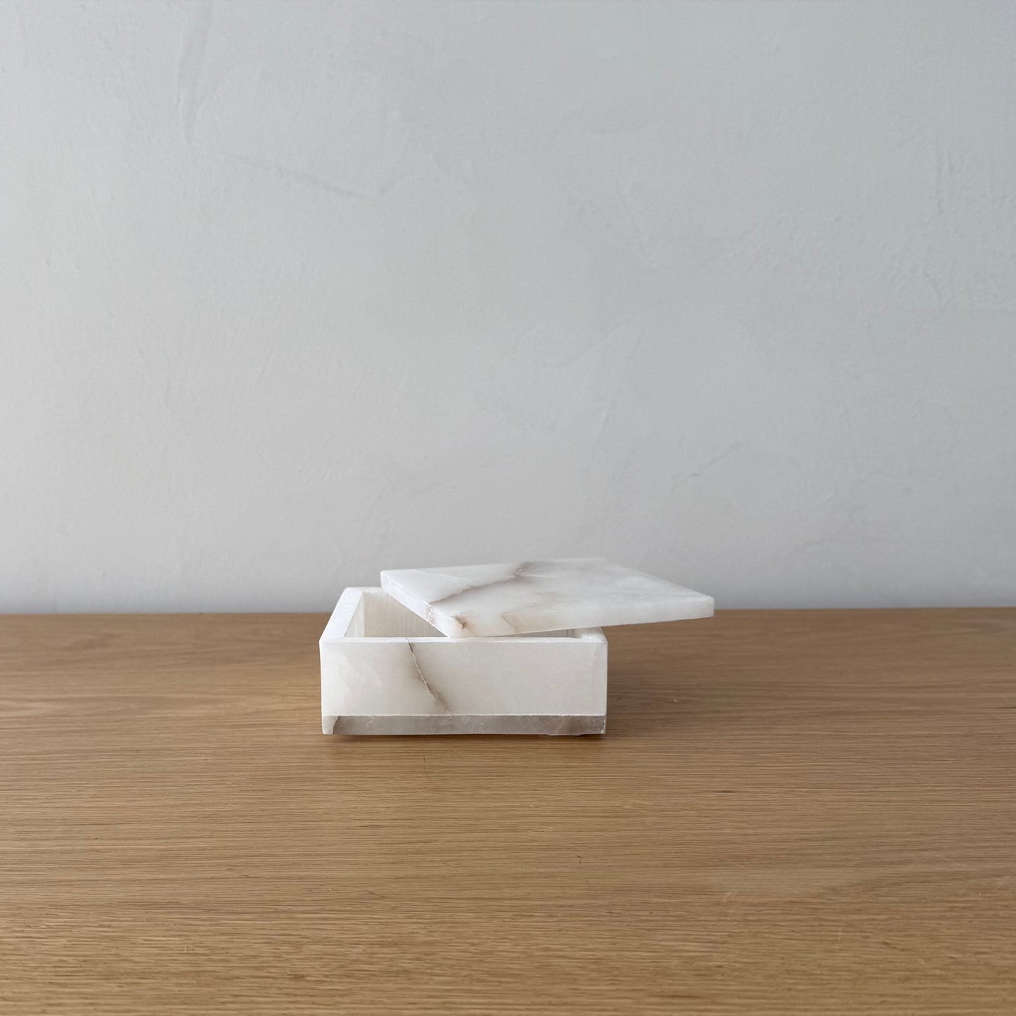 White Alabaster Square Box