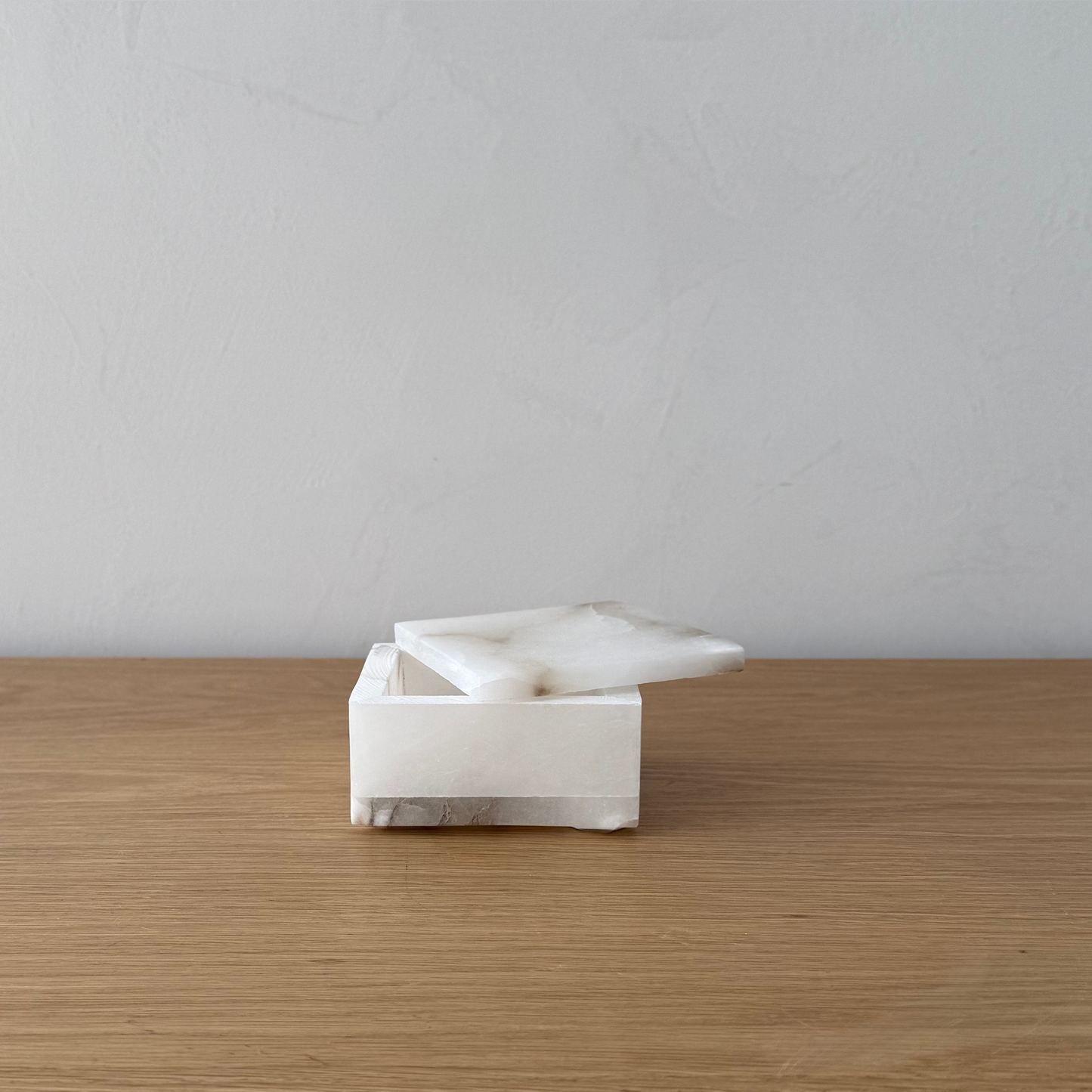 White Alabaster Square Box