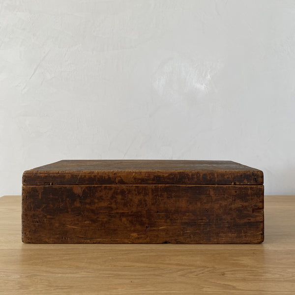 Antique Wooden Pine Box with Lid