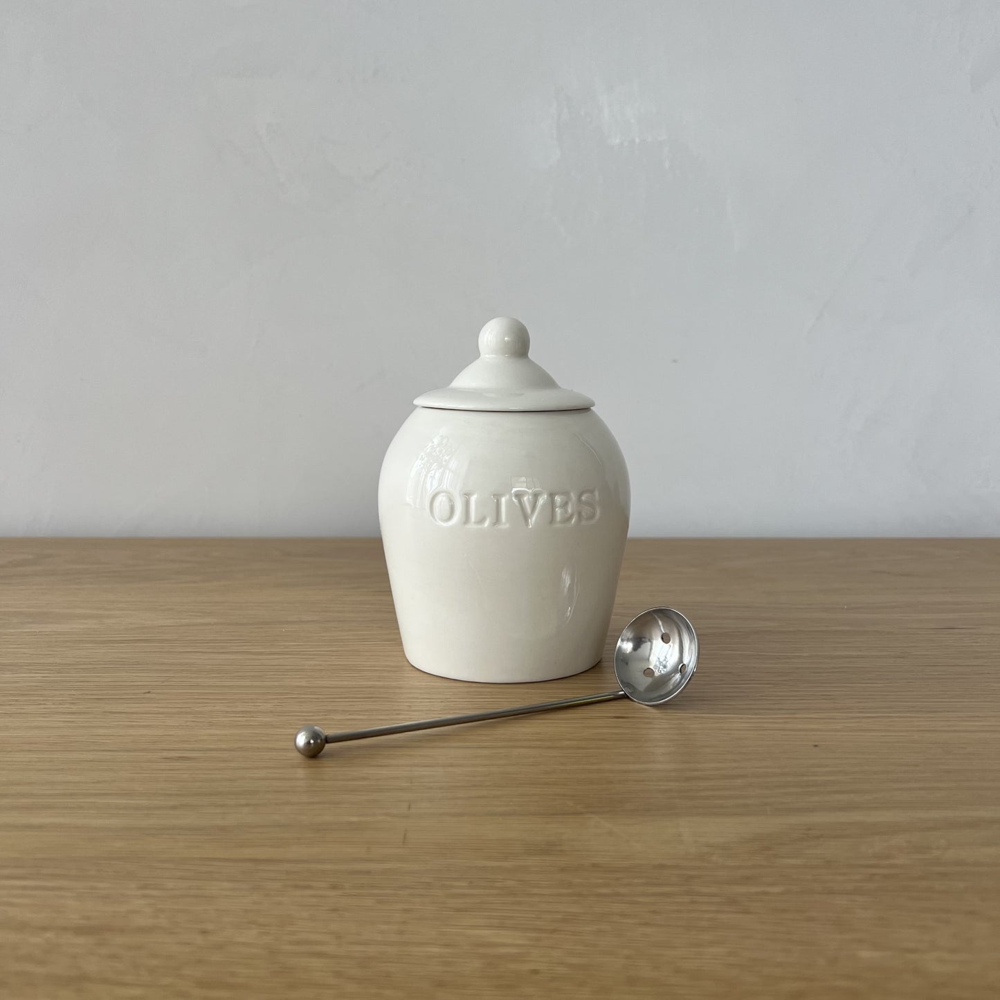 Olive Jar with Stainless Steel Spoon