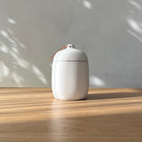 Ceramic Canister with Leather Tie