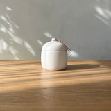 Ceramic Canister with Leather Tie