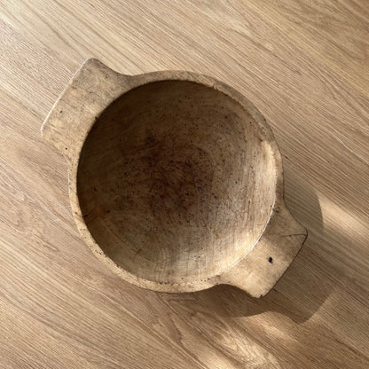 Antique Round Small Wood Bowl