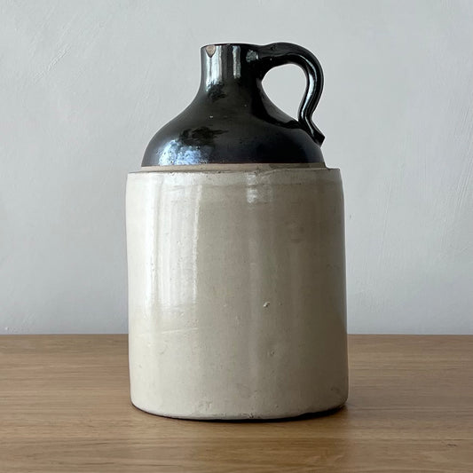 Antique Two Tone Stone Jug with Handle