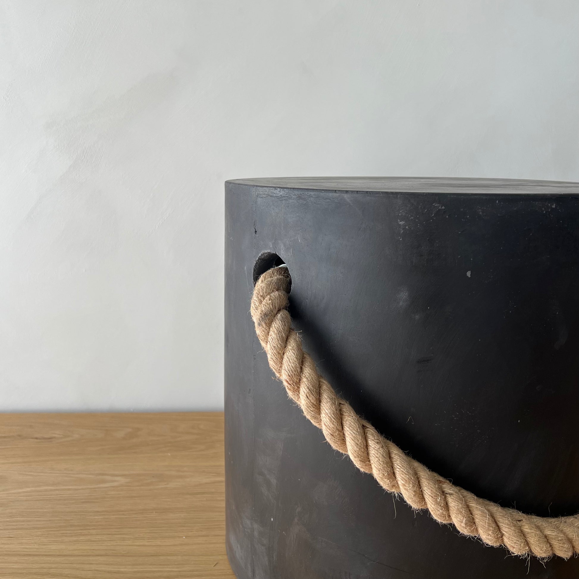 Stool With Rope Shop Stool with Rope (Rafael) - Black – Hibou Home