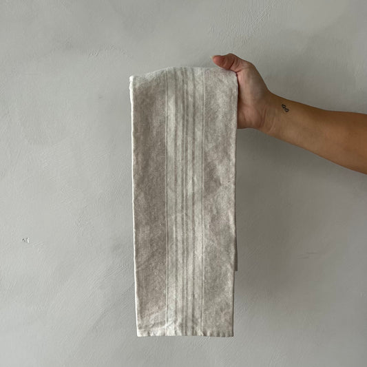 Disa Stonewashed Linen Beige Tea Towel