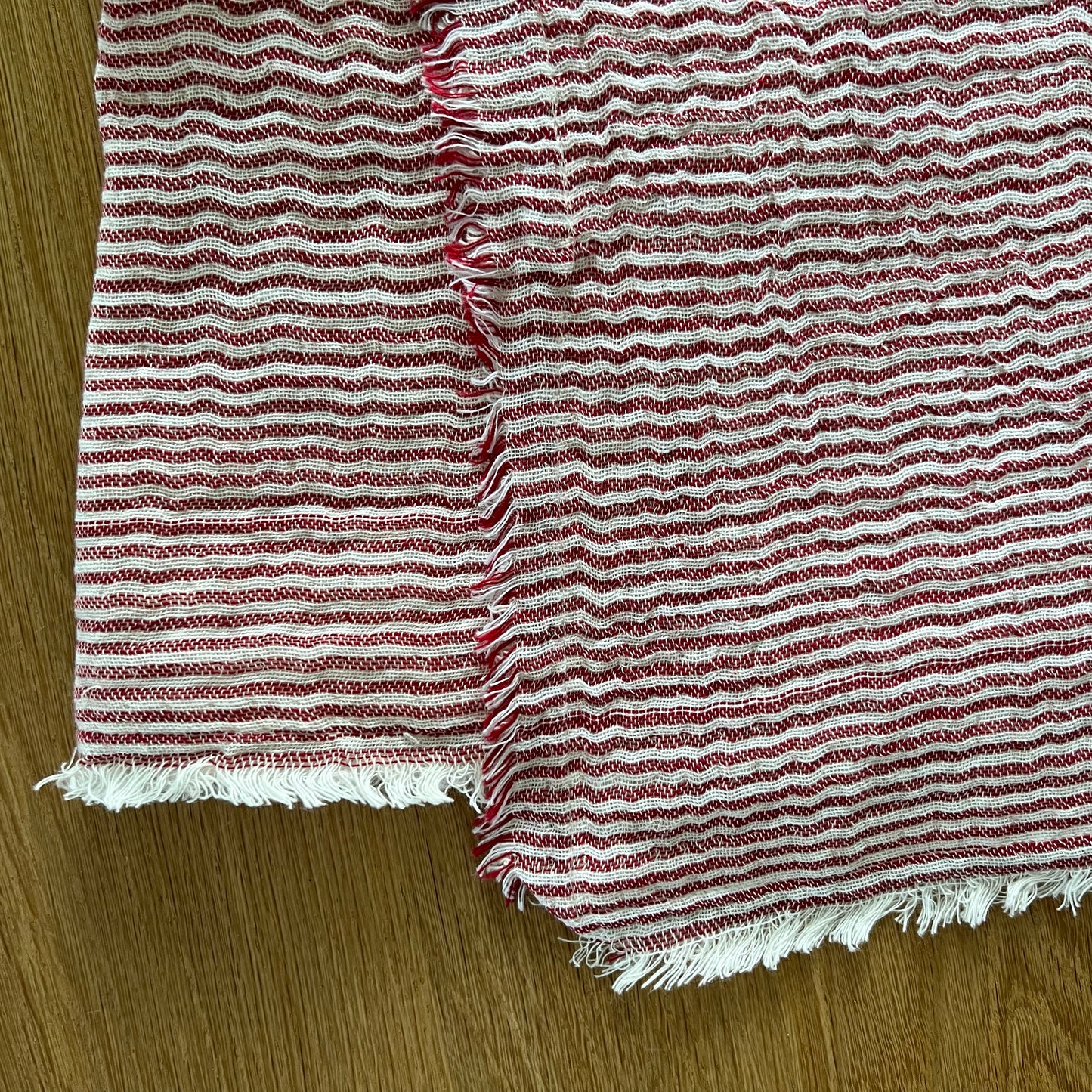 Striped Table Runner red and cream