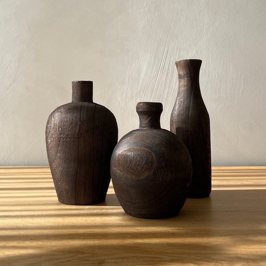 Vase en bois carbonisé Magma