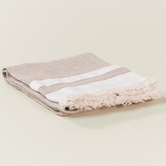 Blossom Stonewashed Linen Beige Tea Towel