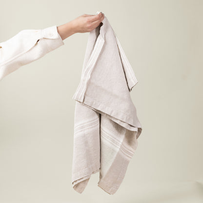 Disa Stonewashed Linen Beige Bath Towel